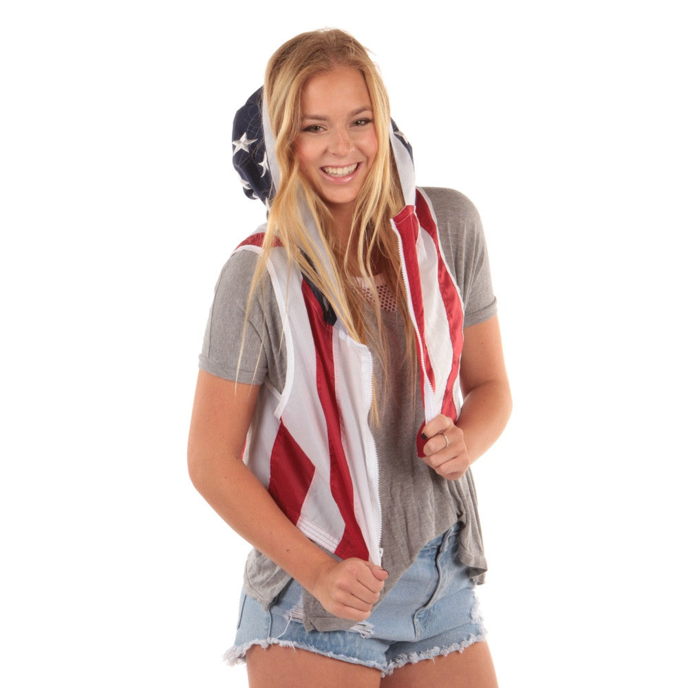 SpiritCape American Flag Hoodie Wearable Flag
